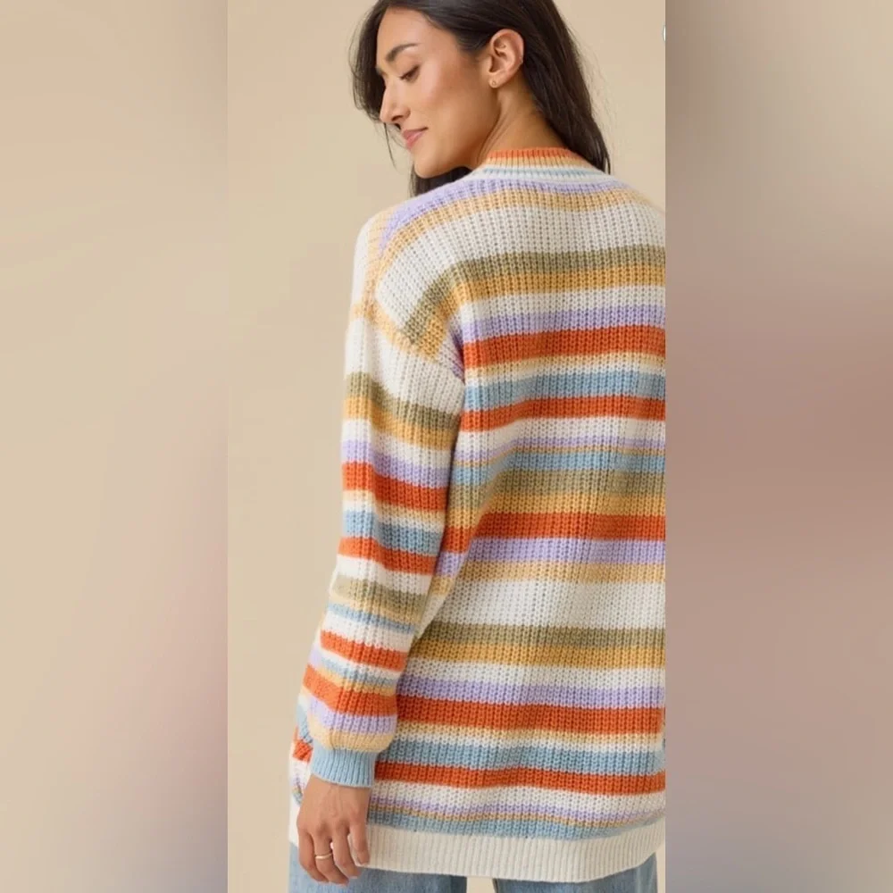 Altar'd State Grace Striped Multicolor Women's Cardigan Sweater NWT - Picture 2 of 5